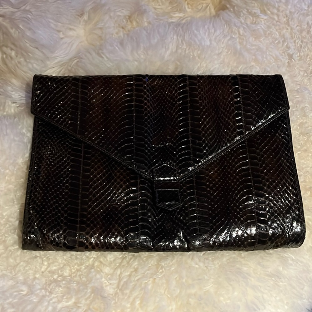 Vintage Large Envelope Handbag snakeskin leather